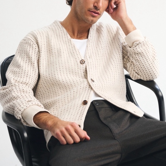 Abercrombie & Fitch Other - Men's Abercrombie & Fitch Textured Cardigan, Cream, Large, NWT